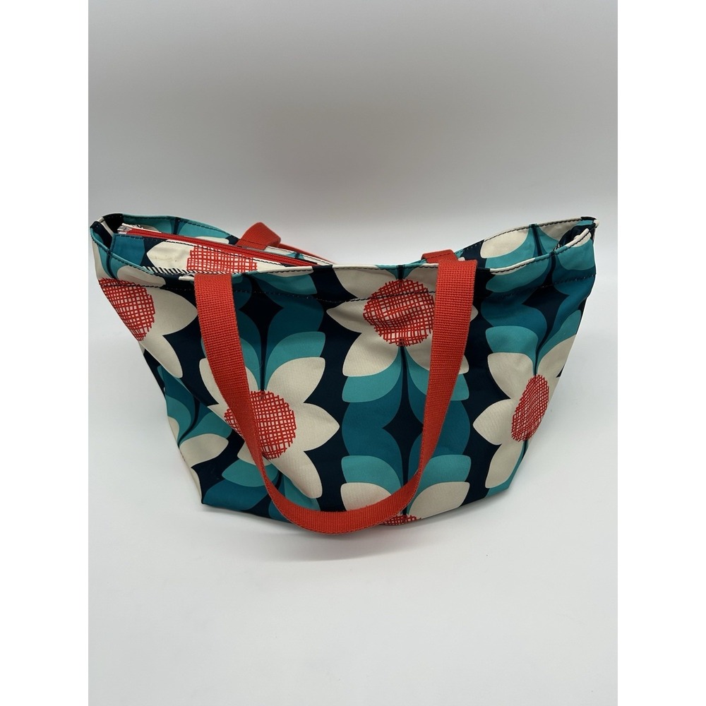 Fossil Keyper Floral Top Zip Shopper‎ Tote Handbag Blue Red Multicolor Purse - Picture 8 of 12